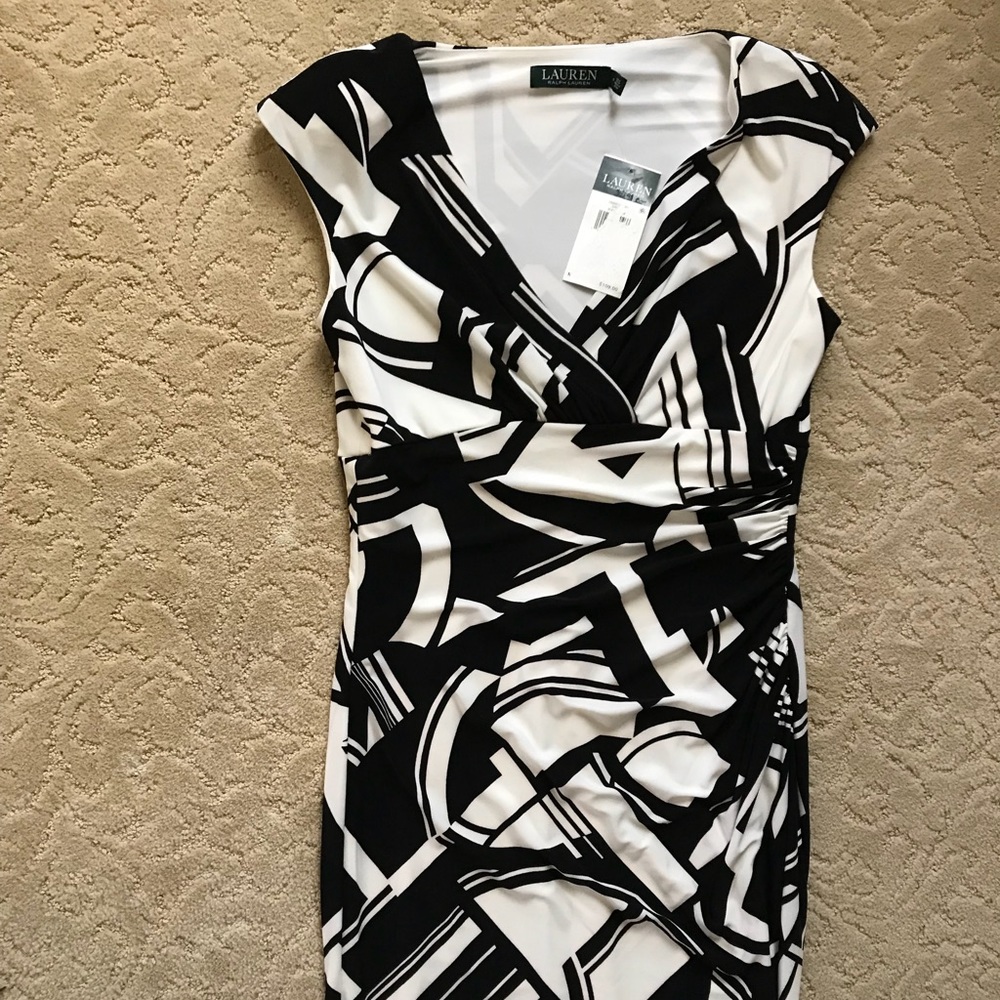 NWT Ralph Lauren black and white dress